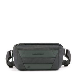 piquadro, trakai, textile fanny pack, grey, 27 x 14.5 x 7.5 cm, for men