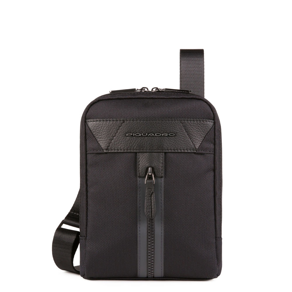 piquadro, trakai, shoulder bag, textile crossbody bag, black, 23 x 17 x 5 cm, for women piquadro, trakai, shoulder bag, textile crossbody bag, black, 23 x 17 x 5 cm, for women