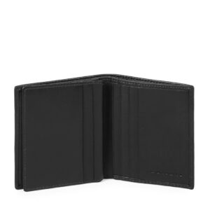 piquadro, urban, leather wallet, credit card case, black, for men