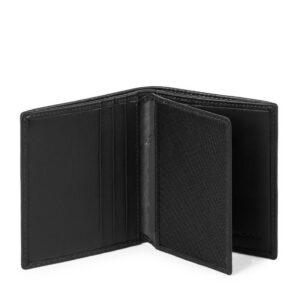 piquadro, urban, leather wallet, credit card case, black, for men
