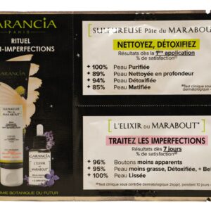 rituel anti imperfections set garancia: marabout sulphurous, purifying, cleansing cream, 30 g *tester + marabout elixir, oil free, anti ageing, morning & evening, serum, for face, 15 ml