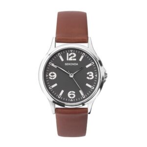sekonda, sekonda, quartz leather strap watch, 1682.82, for men