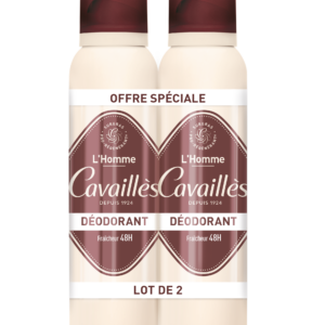 set duo, roge cavailles, l'homme, 48h protection, deodorant spray, for men, 2 pcs, 150 ml