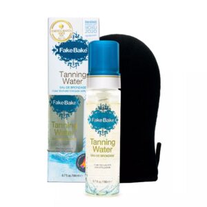 set fake bake: tanning water, bronzing, self tanning spray, 198 ml + fake bake, tanning mitts, black
