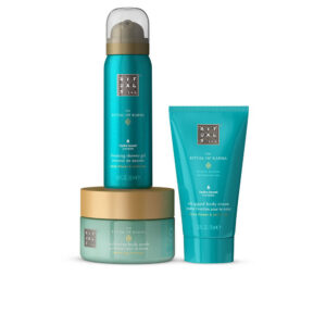 set rituals: the ritual of karma, exfoliating, body scrub, 125 g + the ritual of karma, hydrating, body cream, body, 70 ml + the ritual of karma, shower mousse, 50 ml