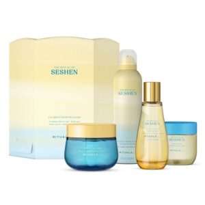 set rituals: the ritual of seshen, shower mousse, 200 ml + the ritual of seshen, body gel, 200 ml + the ritual of seshen, softening, body scrub, 150 g + the ritual of seshen, hair scented mist, for women, 100 ml