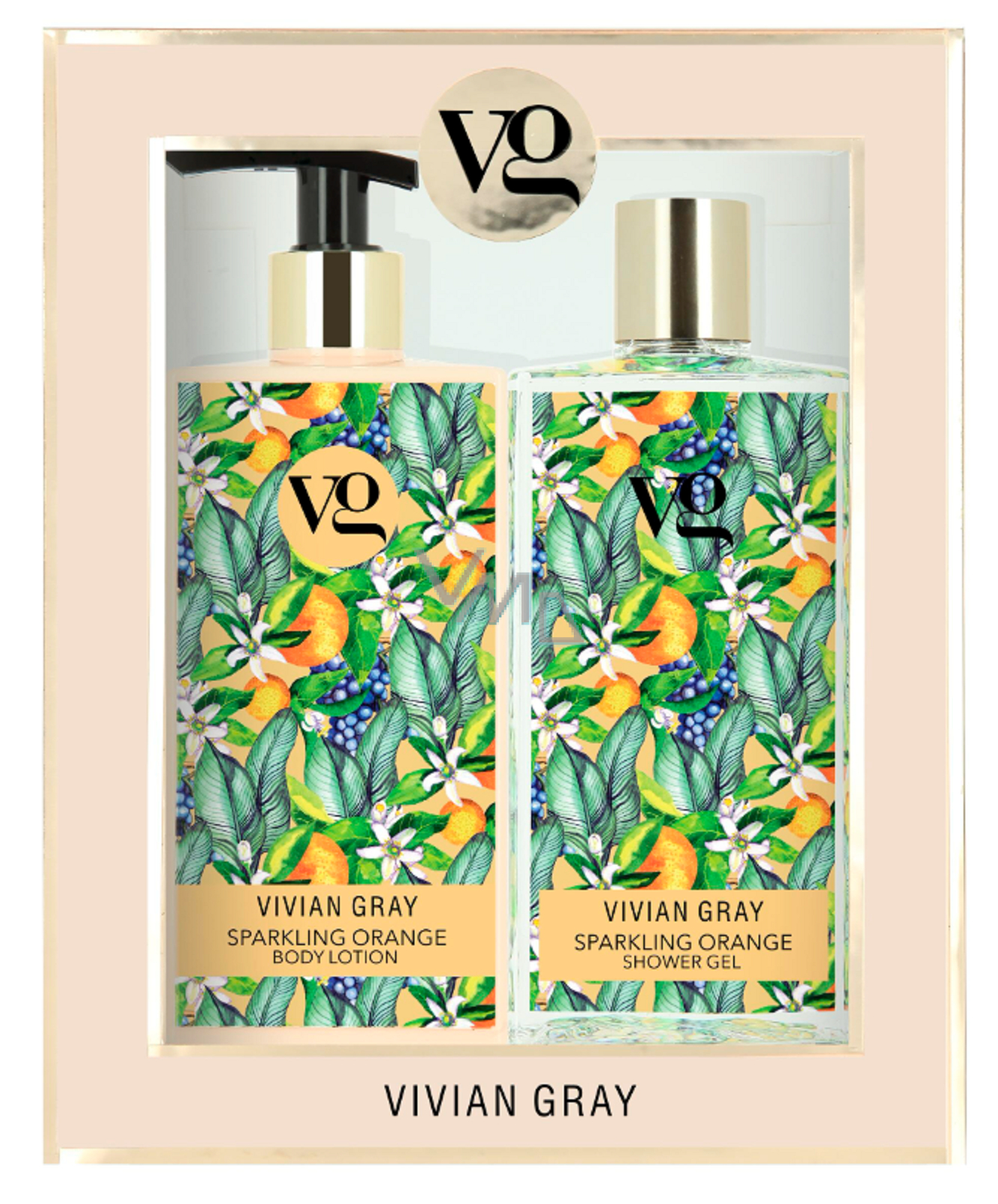 set vivian gray: sparkling orange, cleansing & hydrating, shower gel, for all skin types, 350 ml + sparkling orange, hydrating, body lotion, 350 ml set vivian gray: sparkling orange, cleansing & hydrating, shower gel, for all skin types, 350 ml + sparkling orange, hydrating, body lotion, 350 ml