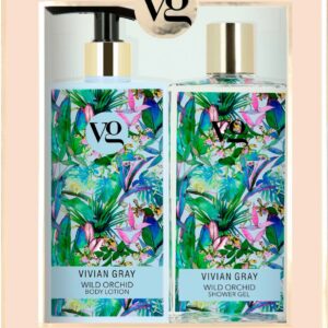 set vivian gray: wild orchid, cleansing & hydrating, shower gel, for all skin types, 350 ml + wild orchid, hydrating, body lotion, 350 ml