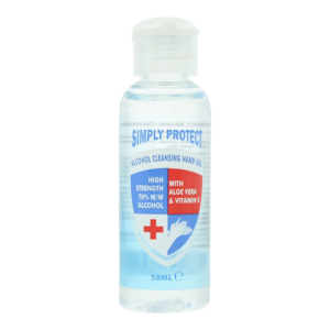 simply protect, simply protect, alcohol, anti bacterial, hand gel, 58 ml