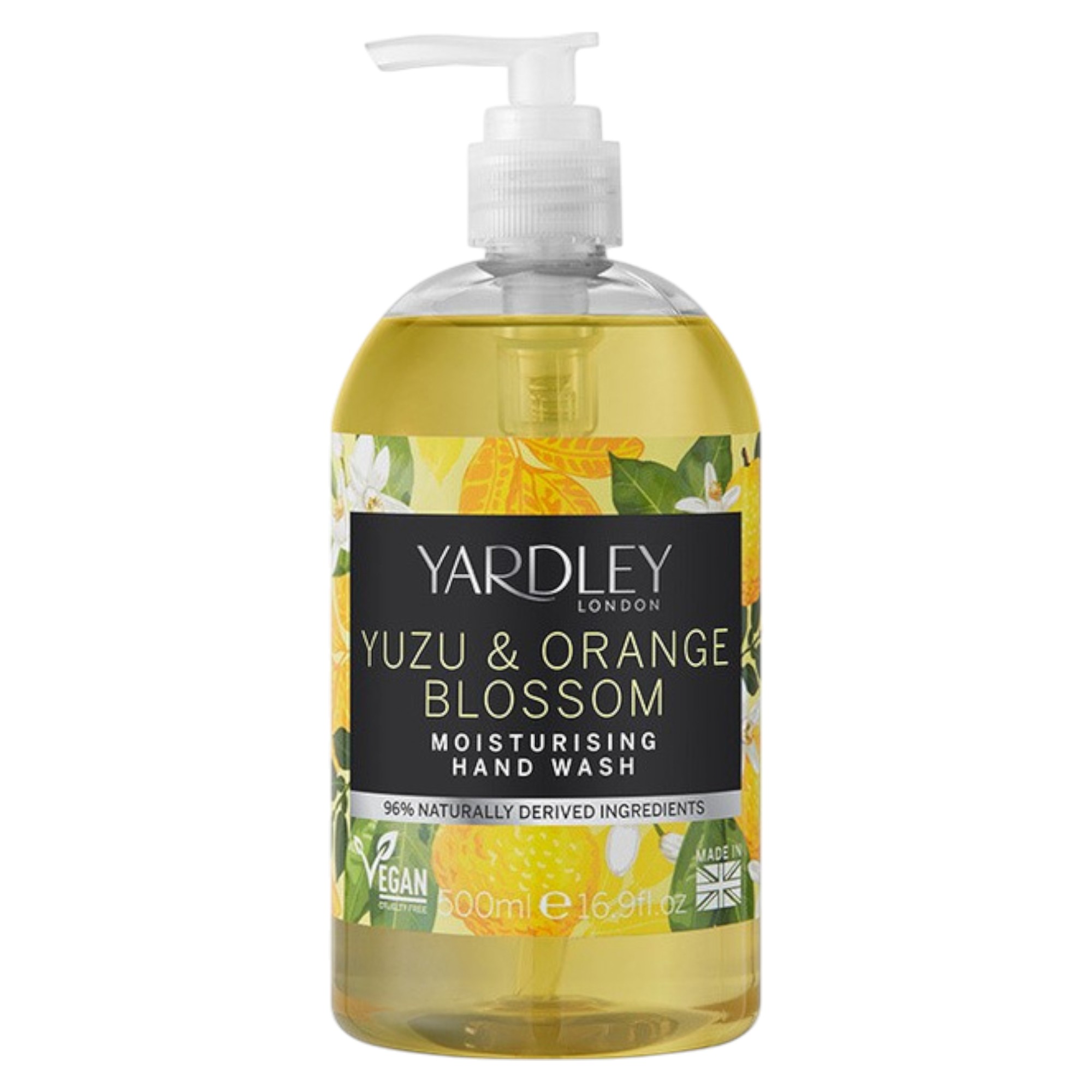yardley, yuzu & orange blossom, cleansing, hand gel, 500 ml yardley, yuzu & orange blossom, cleansing, hand gel, 500 ml