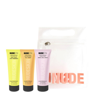 Home 3 step citrus renew set nudestix: lemon aid detox & glow, paraben free, anti dullnes, peeling lotion, 20 ml + nudeskin citrus c, moisturizing, cream mask, for face, 20 ml + nudeskin, citrus, cleansing balm, for face, 20 ml