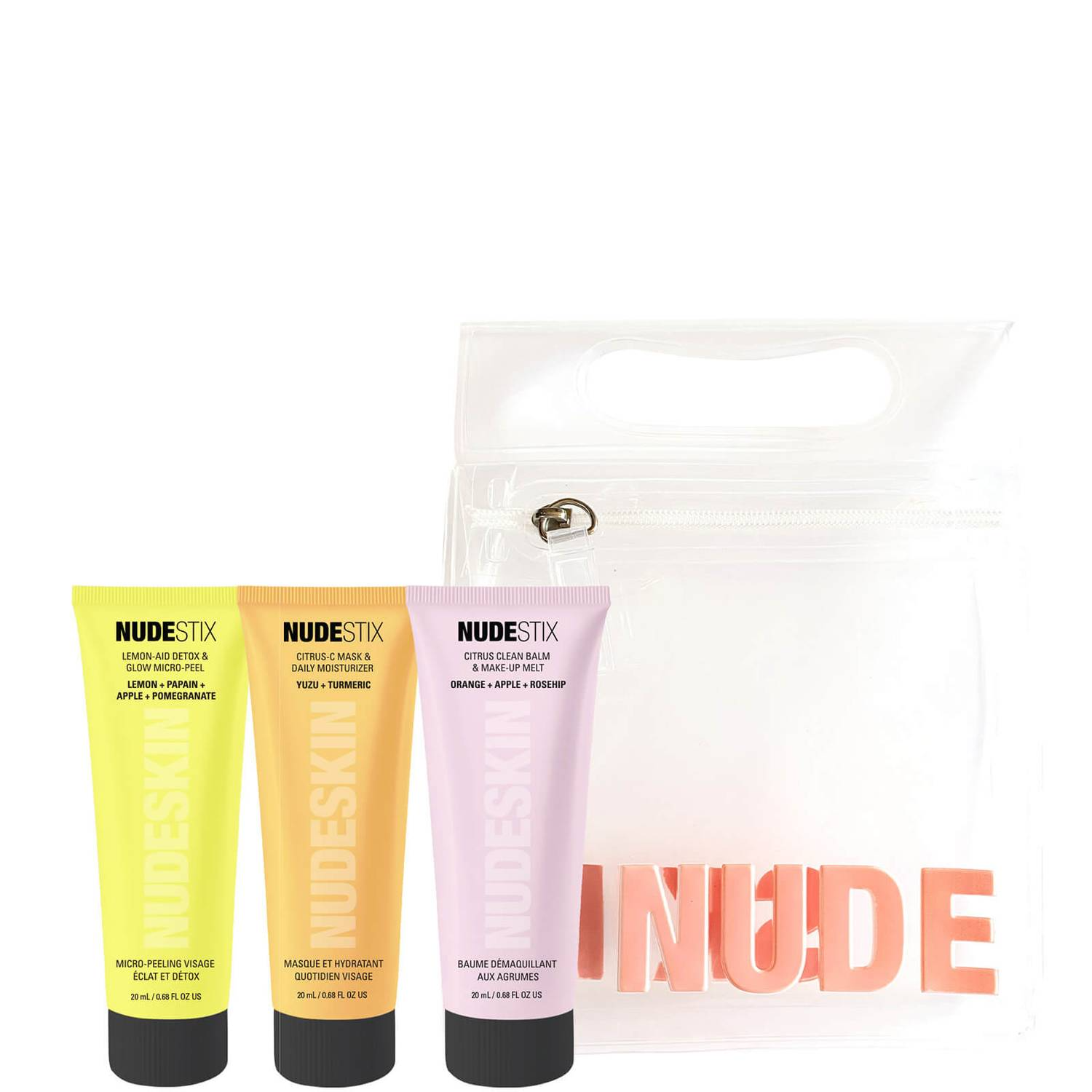 3 step citrus renew set nudestix: lemon aid detox & glow, paraben free, anti dullnes, peeling lotion, 20 ml + nudeskin citrus c, moisturizing, cream mask, for face, 20 ml + nudeskin, citrus, cleansing balm, for face, 20 ml 3 step citrus renew set nudestix: lemon aid detox & glow, paraben free, anti dullnes, peeling lotion, 20 ml + nudeskin citrus c, moisturizing, cream mask, for face, 20 ml + nudeskin, citrus, cleansing balm, for face, 20 ml