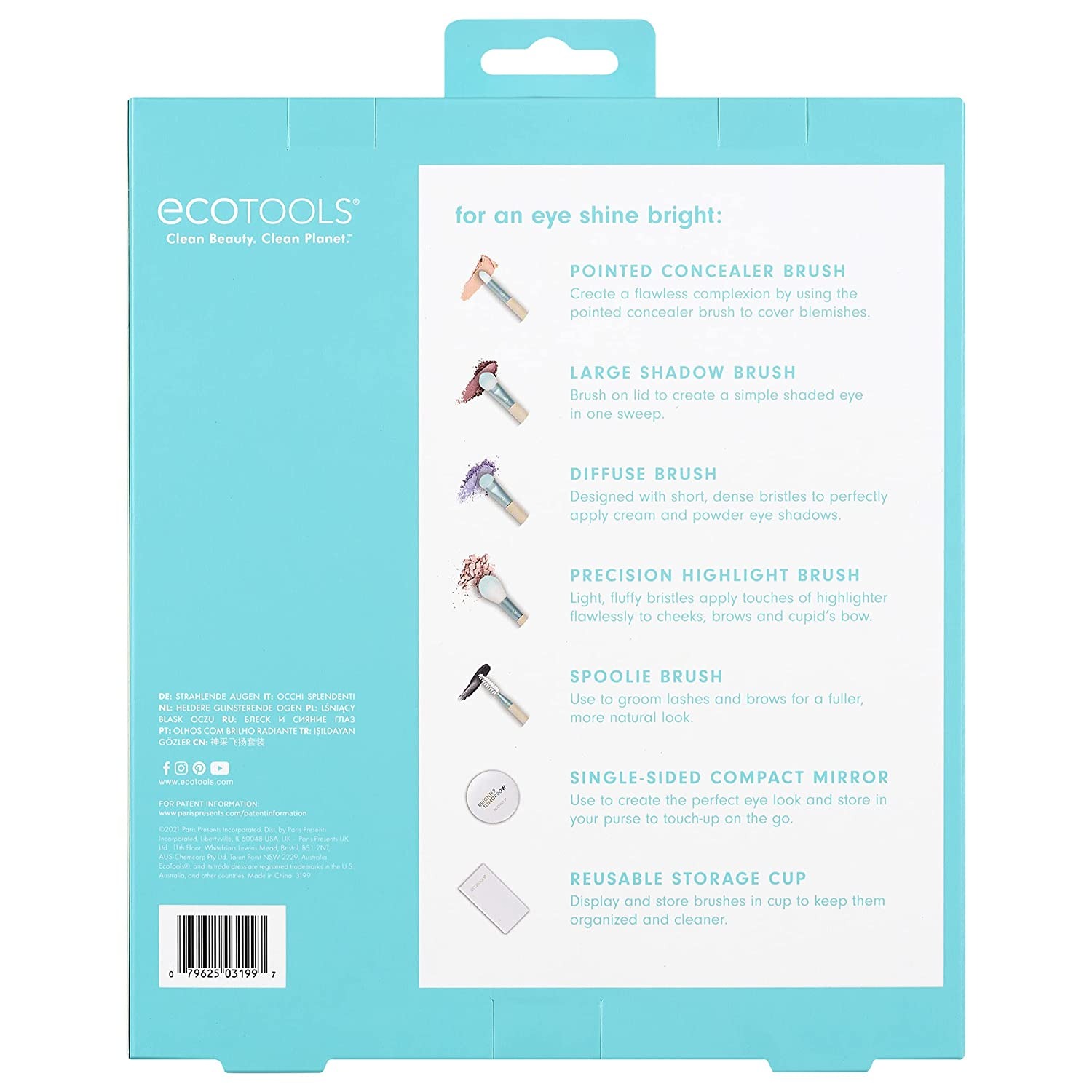 brighter tomorrow set ecotools: ecotools, pointed, concealer brush + ecotools, large, eyeshadow brush + ecotools, diffuse, eyeshadow brush + ecotools, precision, highlighter brush + ecotools, spoolie, eyebrow brush + compact mirror, single sided + ecotools, brush cannister brighter tomorrow set ecotools: ecotools, pointed, concealer brush + ecotools, large, eyeshadow brush + ecotools, diffuse, eyeshadow brush + ecotools, precision, highlighter brush + ecotools, spoolie, eyebrow brush + compact mirror, single sided + ecotools, brush cannister