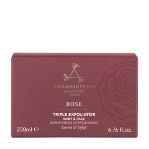 aromatherapy associates, rose, natural essential oils, exfoliating scrub, 200 ml