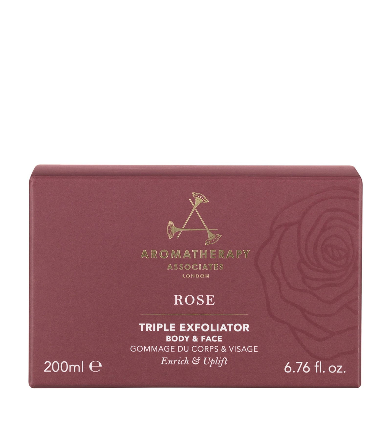 aromatherapy associates, rose, natural essential oils, exfoliating scrub, 200 ml aromatherapy associates, rose, natural essential oils, exfoliating scrub, 200 ml