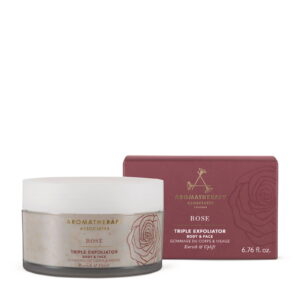 aromatherapy associates, rose, natural essential oils, exfoliating scrub, 200 ml