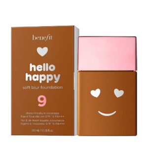 benefit, hello happy soft blur, matte finish, liquid foundation, 09, deep neutral, spf 15, 30 ml