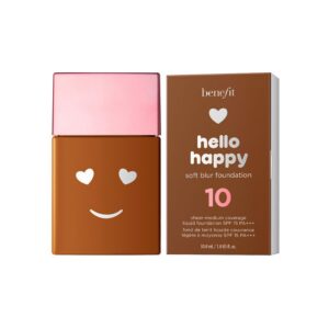 benefit, hello happy soft blur, matte finish, liquid foundation, 10, deep warm, spf 15, 30 ml