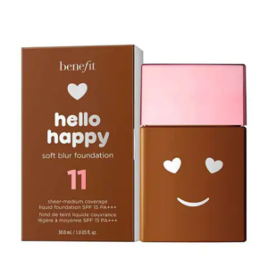 benefit, hello happy soft blur, matte finish, liquid foundation, 11, dark neutral, spf 15, 30 ml