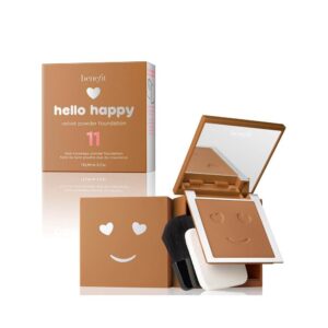 benefit, hello happy velvet, matte finish, compact foundation, 11, dark neutral, 7 g