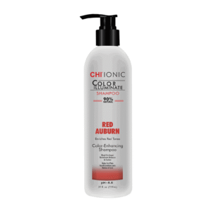 chi, ionic color illuminate, paraben free, hair colour shampoo, for natural hair color & color treated hair, red auburn, 739 ml