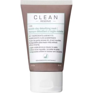 clean, reserve purple clay, detoxifying, clay mask, 59 ml