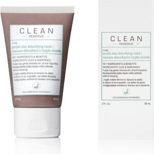 clean, reserve purple clay, detoxifying, clay mask, 59 ml