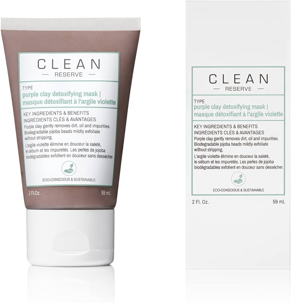 clean, reserve purple clay, detoxifying, clay mask, 59 ml clean, reserve purple clay, detoxifying, clay mask, 59 ml