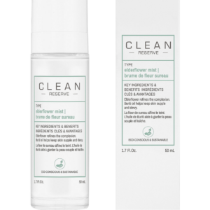 clean, reserve elderflower, moisturizing, mist spray, for face, 50 ml