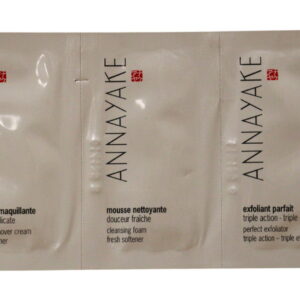 cleansing ritual set annayake: annayake, cleansing foam, 1 ml *sample + annayake, makeup remover cream, 1 ml *sample + annayake, exfoliating cleanser, 1 ml *sample