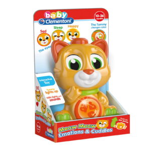 clementoni, baby, interactive toy, cat, orange, unisex, 10 36 months