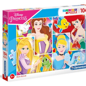 clementoni, disney princess, puzzle, for girls, 6+ years, 104 pcs