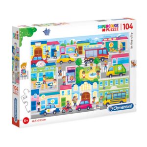 clementoni, in the city, puzzle, for boys, 6+ years, 104 pcs