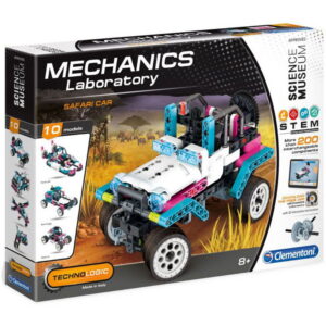 clementoni, mechanics laboratory, safari car, construction set, for boys, 8+ years, 200 pcs