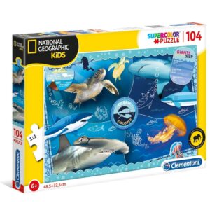 clementoni, national geographic kids, ocean explorer, puzzle, unisex, 6+ years, 104