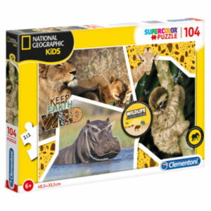 clementoni, national geographic wild, puzzle, for boys, 6+ years, 104 pcs