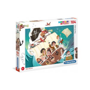 clementoni, pirates, puzzle, unisex, 6+ years, 104 pcs