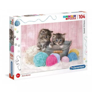 clementoni, supercolor, sweet kittens, puzzle, unisex, 6+ years, 104 pcs