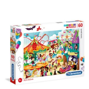 clementoni, supercolor, luna park, puzzle, unisex, 5+ years, 60 pcs