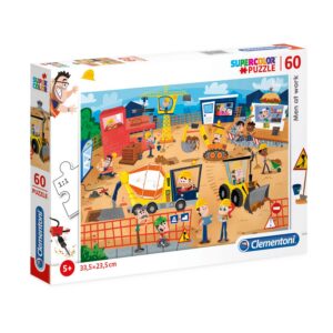 clementoni, supercolor, men at work, puzzle, for boys, 5+ years, 60 pcs