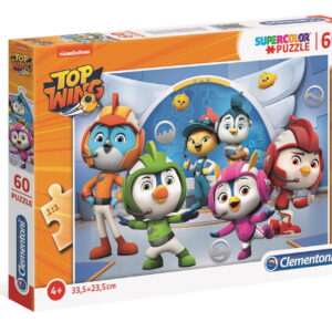 clementoni, supercolor, top wing, puzzle, unisex, 4+ years, 60 pcs