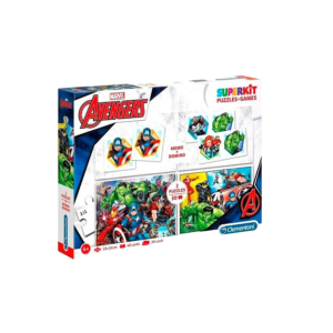 clementoni, superkit, marvel avengers, puzzle, for boys, 4+ years, 2 x 30 + 48 + 28 pcs