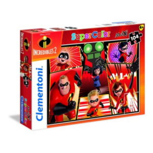 clementoni, the incredibles 2, puzzle, 27106, unisex, 6+ years, 104