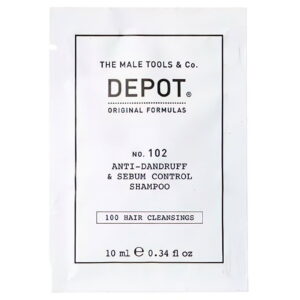 depot, 100 hair cleansing no. 102, botanical complex, hair shampoo, anti dandruff & sebum control, 10 ml