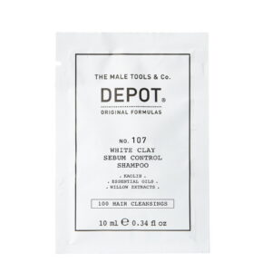 depot, 100 hair cleansing no. 107, kaolin, hair shampoo, for regulation of excessive sebum, 10 ml