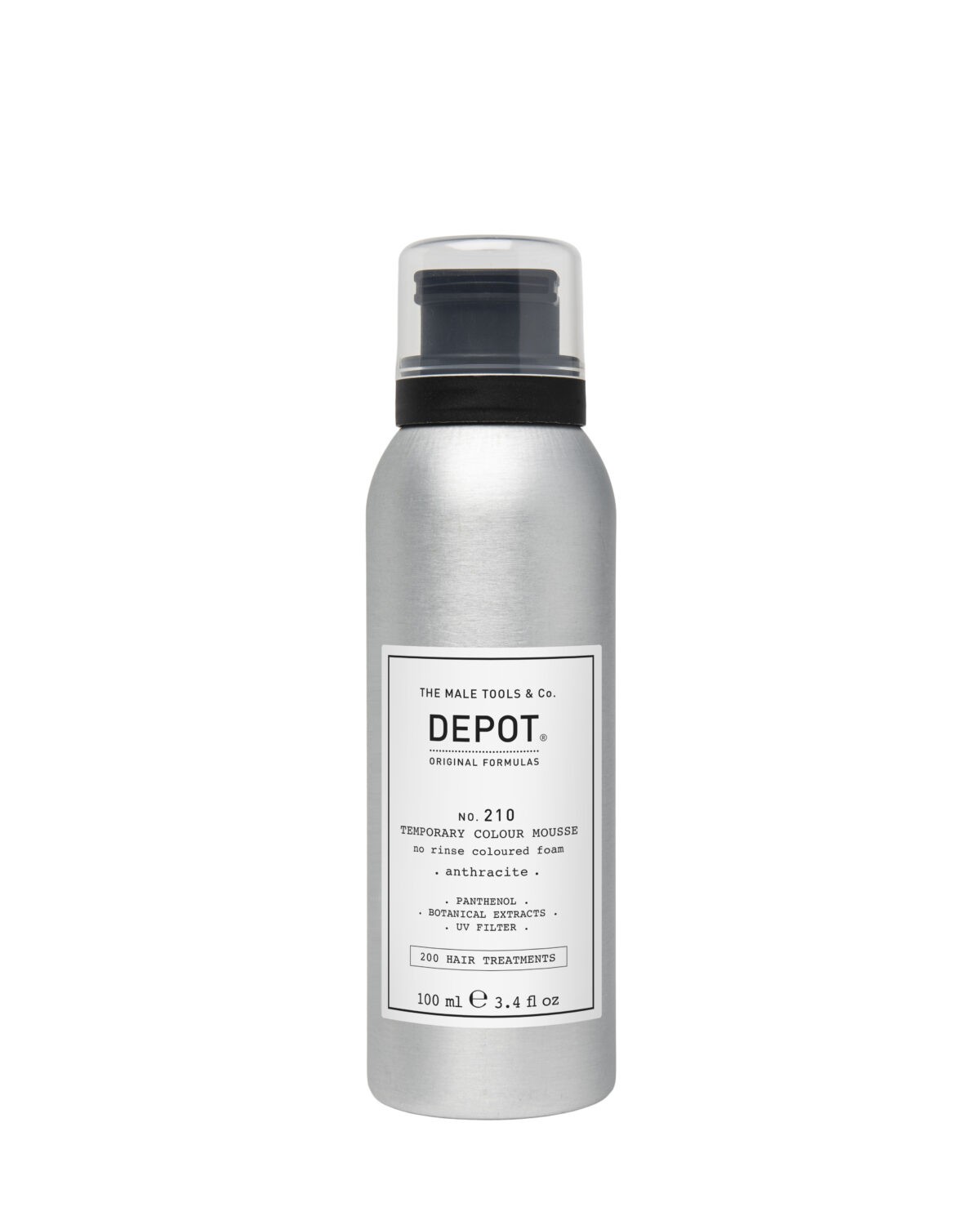 depot, 200 hair treatments no. 210, panthenol, hair colour leave in mousse, anthracite, 100 ml depot, 200 hair treatments no. 210, panthenol, hair colour leave in mousse, anthracite, 100 ml