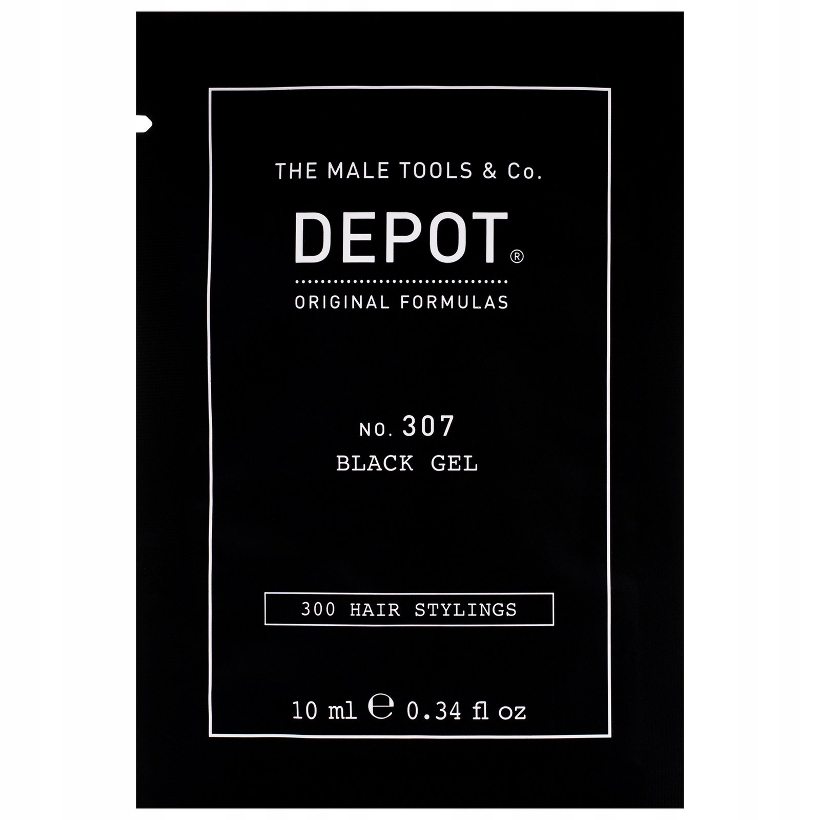 depot, 300 hair stylings no. 307 black, botanical complex, hair styling gel, temporary coverage & volume, medium hold, 10 ml depot, 300 hair stylings no. 307 black, botanical complex, hair styling gel, temporary coverage & volume, medium hold, 10 ml