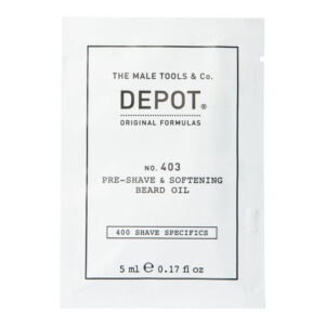 depot, 400 shave specifics no. 403, sweet almond, softening, pre shaving oil, 5 ml