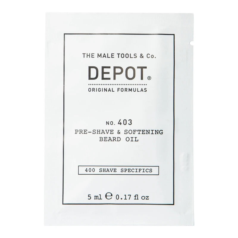 depot, 400 shave specifics no. 403, sweet almond, softening, pre shaving oil, 5 ml depot, 400 shave specifics no. 403, sweet almond, softening, pre shaving oil, 5 ml