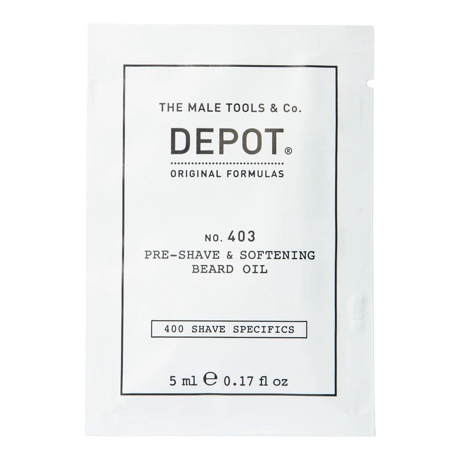depot, 400 shave specifics no. 403, fresh black pepper, softening, pre shaving oil, 5 ml depot, 400 shave specifics no. 403, fresh black pepper, softening, pre shaving oil, 5 ml